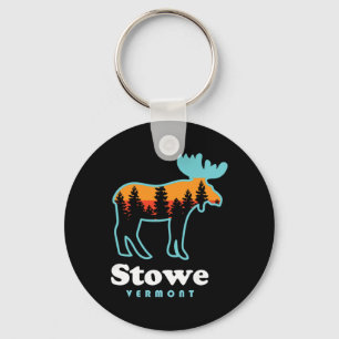 Stowe Vermont Skiing Mountains Stowe Vt Moose Keychain