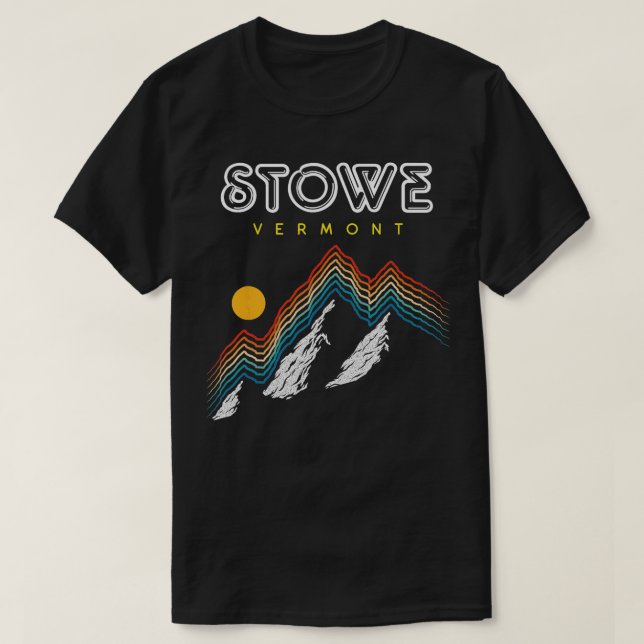 Stowe Vermont USA Ski Resort 1980s Retro  T-Shirt (Design Front)