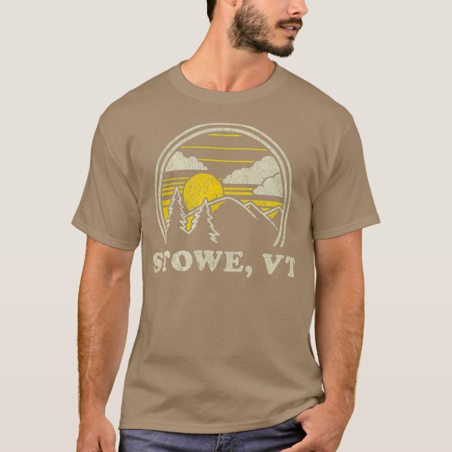 Stowe Vermont Vermont VT  Vintage Hiking T-Shirt (Front)