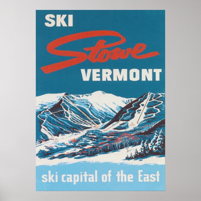 Stowe Vermont Vintage Ski Poster (Front)