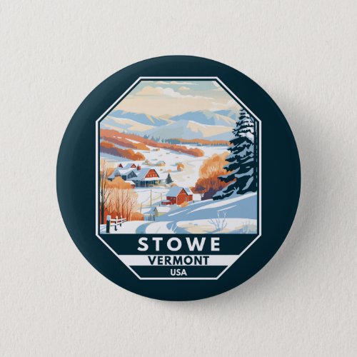 Stowe Vermont Winter Vintage Button