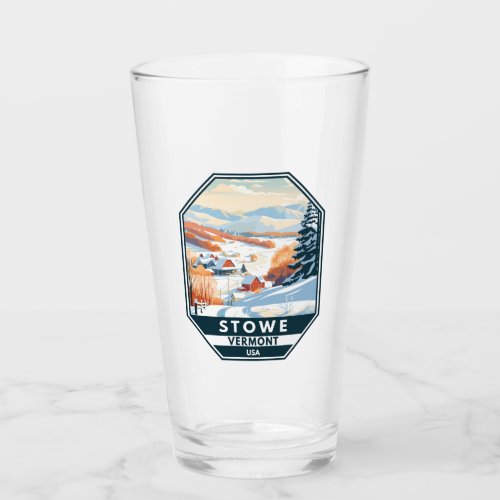 Stowe Vermont Winter Vintage Glass