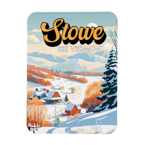 Stowe Vermont Winter Vintage Magnet