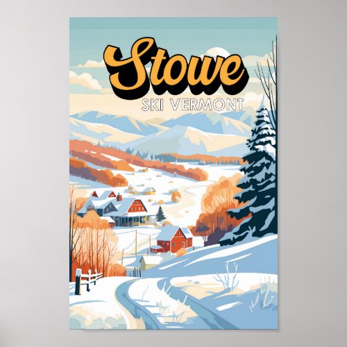 Stowe Vermont Winter Vintage Poster