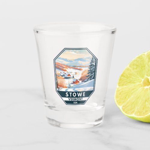 Stowe Vermont Winter Vintage Shot Glass