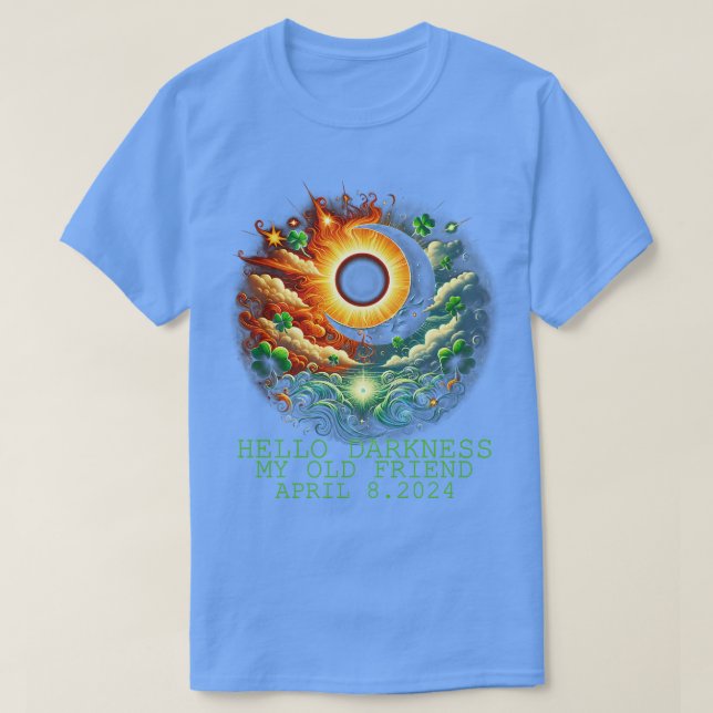 StPatricks day solar eclipse april 08 2024 T-Shirt (Design Front)