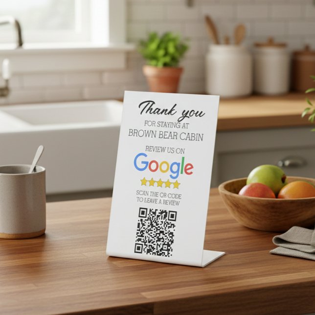 STR Google Review scan QR Code Short term  Pedestal Sign (Creator Uploaded)