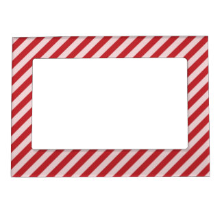 [STR-RD-1] Red and white candy cane striped Magnetic Frame