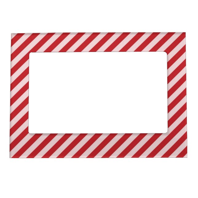 [STR-RD-1] Red and white candy cane striped Magnetic Frame (Front)