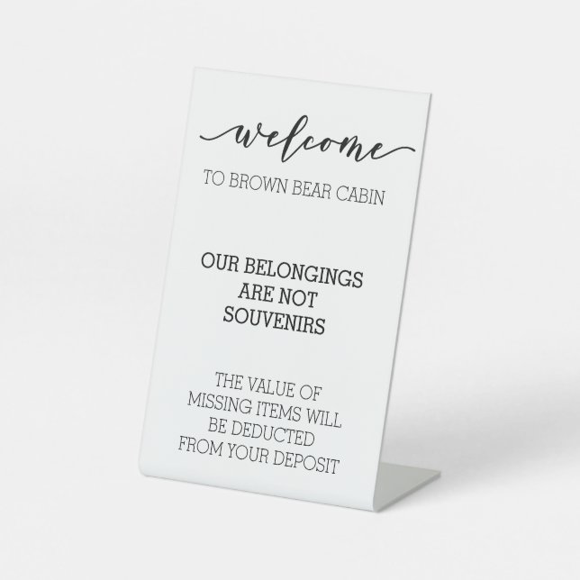 STR Short term Rental Vacation   Pedestal Sign (Front)