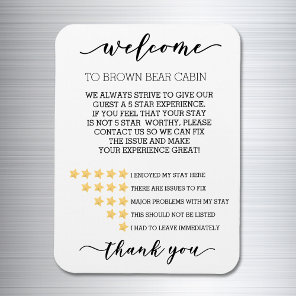 STR Short term Rental Vacation Rating System Stars Magnet