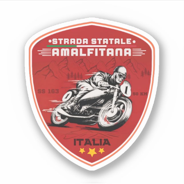   Strada statale 163 Amalfitana italian apls gifts Sticker (Front)