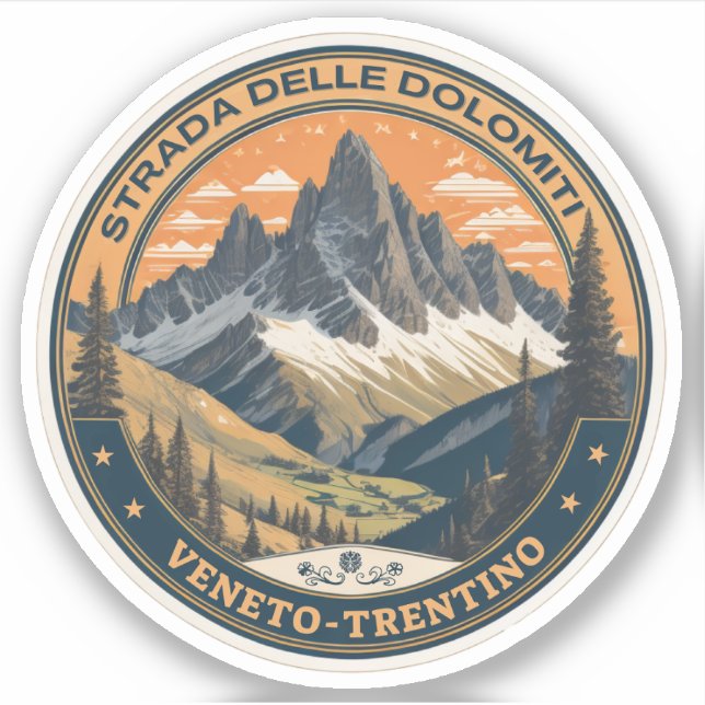 Strada statale 48 delle Dolomiti Sticker (Front)