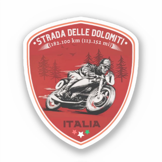 Strada statale 48 delle Dolomiti Sticker (Front)