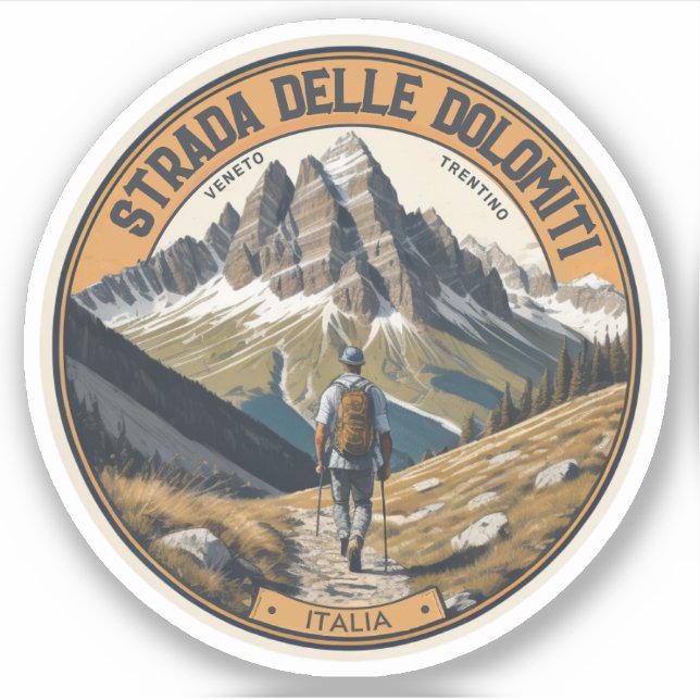 Strada statale 48 delle Dolomiti Sticker (Front)