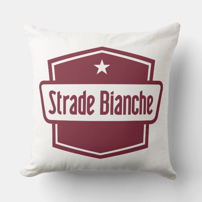 Strade Bianche Logo Throw Pillow (Front)