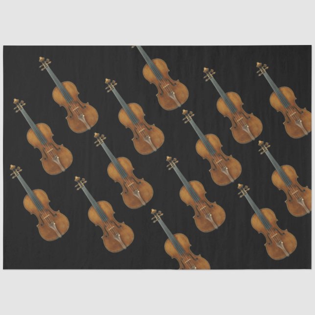 Stradivari Violin Ensemble on Black Tissue Paper (Front)