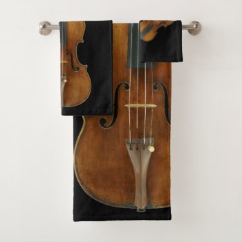 Stradivarius Violin Quintet Bath Towel Set by missprinteditions at Zazzle