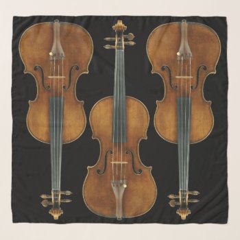 Stradivarius Violin Trio Choose Background Color Scarf by missprinteditions at Zazzle