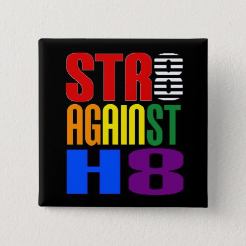 Straight Against Hate LGBT Ally Pinback Button