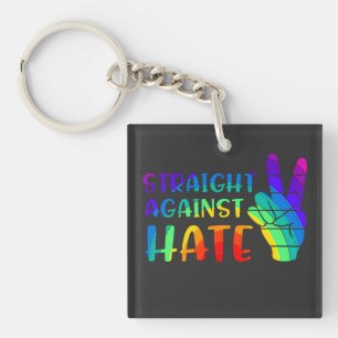 Straight Against Hate - LGBTQ+ Ally Pride Keychain
