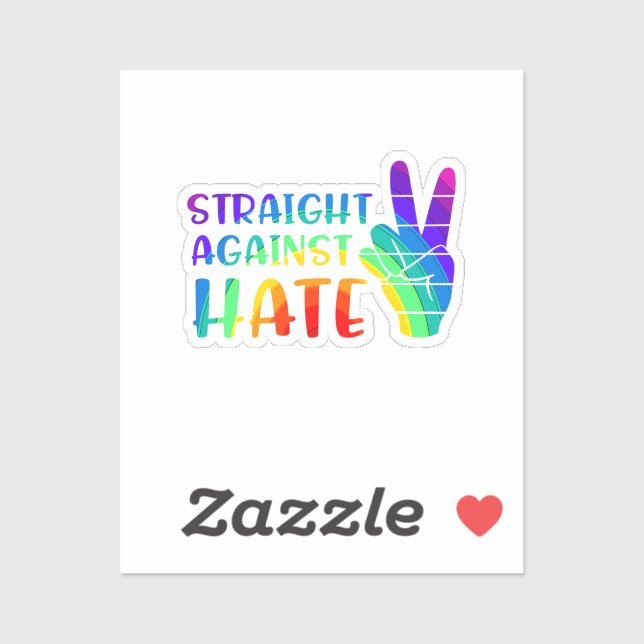Straight Against Hate - LGBTQ+ Ally Pride Sticker (Sheet)