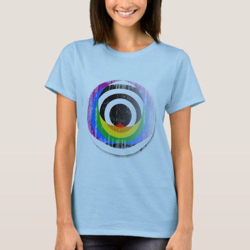 Straight Ally Button distressedpng T_Shirt