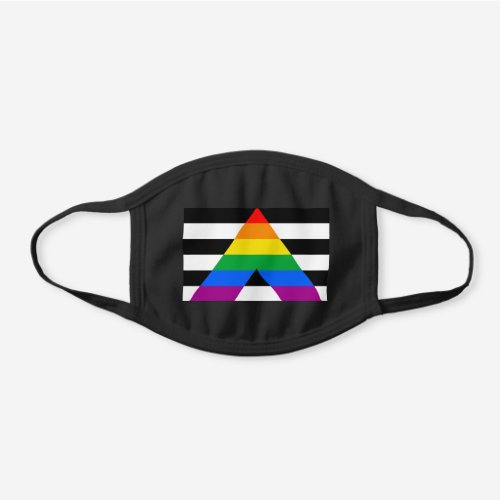 Straight Ally Flag Black Cotton Face Mask