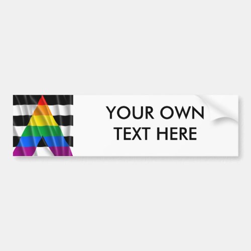 STRAIGHT ALLY FLAG BUMPER STICKER