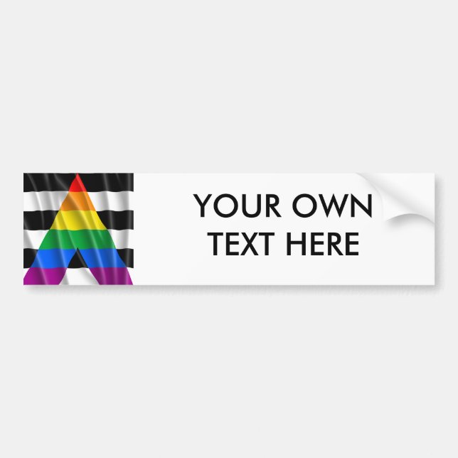 STRAIGHT ALLY FLAG BUMPER STICKER (Front)