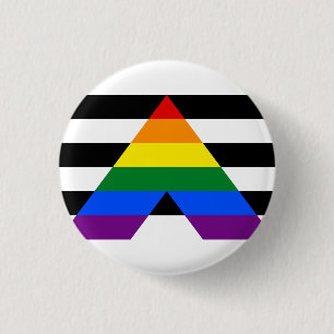Straight Ally Flag Button