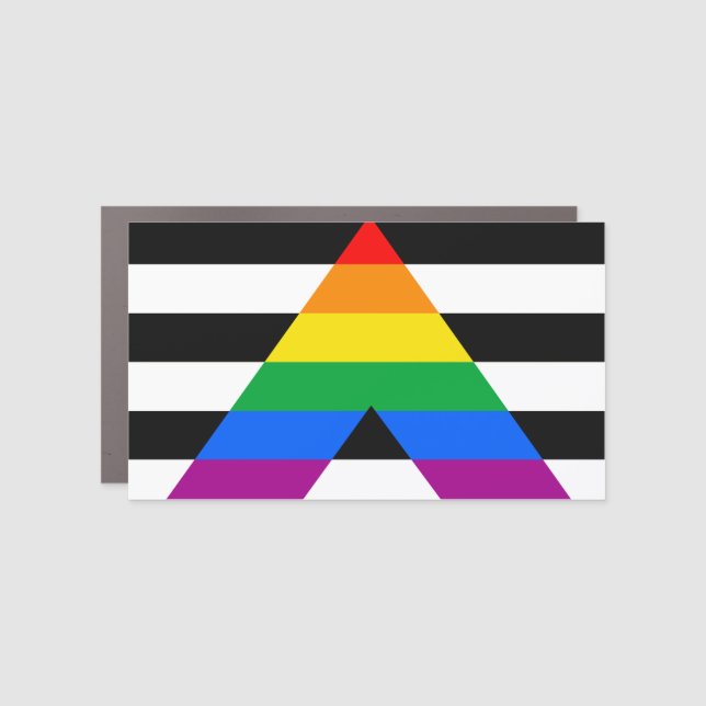 Straight Ally Flag Car Magnet (Front)