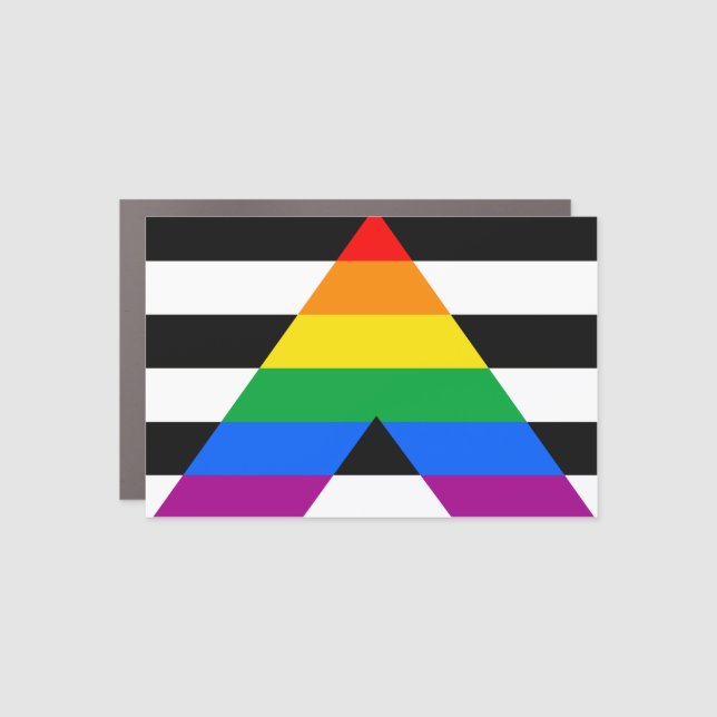 Straight Ally Flag Car Magnet (Front)