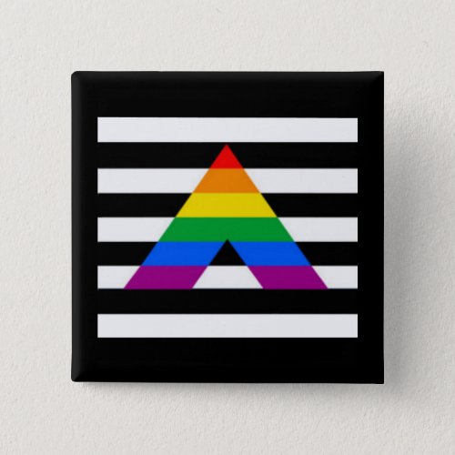 Straight Ally Flag LGBT Gay Supporter Button