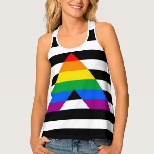 Straight Ally Flag LGBT Gay Supporter Racerback Tank Top