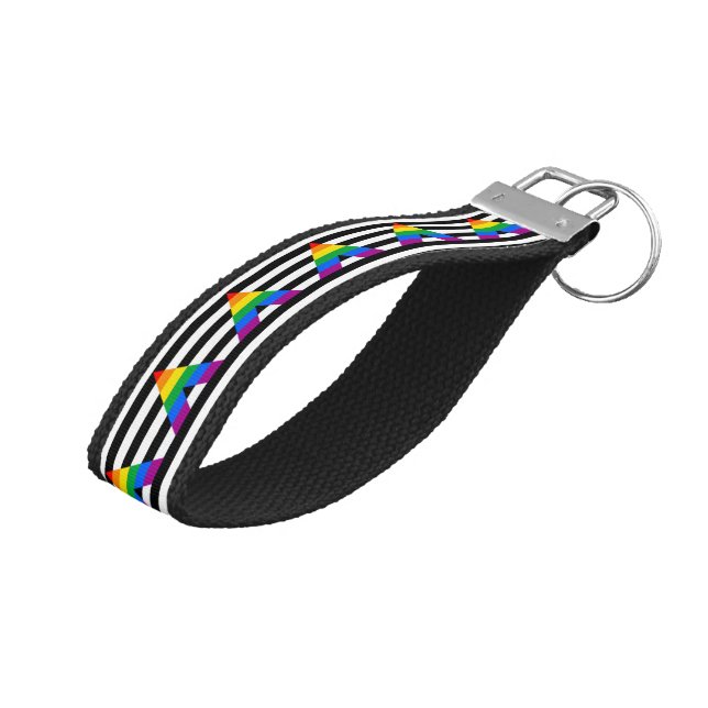 Straight Ally Flag LGBT Gay Supporter Wrist Keychain (Angled Up)