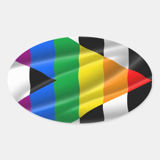 STRAIGHT ALLY FLAG OVAL STICKER (Front)