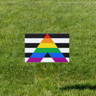 Straight Ally Flag Sign
