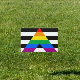 Straight Ally Flag Sign