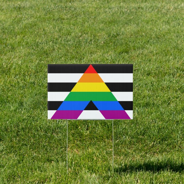 Straight Ally Flag Sign (Insitu)