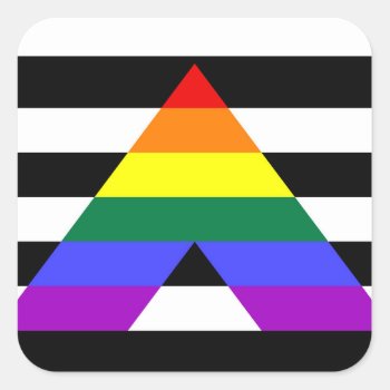 Straight Ally Flag Square Sticker by Moma_Art_Shop at Zazzle