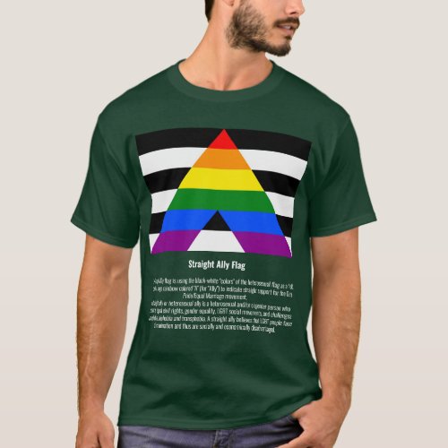 Straight Ally Flag tee LGBTQ T_Shirt