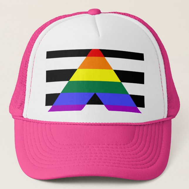 Straight Ally flag Trucker Hat (Front)