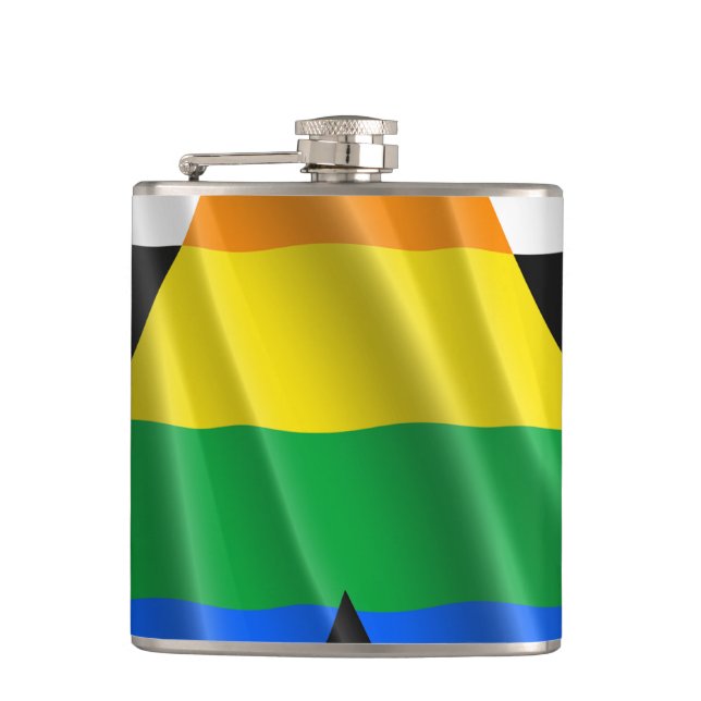 STRAIGHT ALLY FLAG WAVY DESIGN -.png Flask (Front)