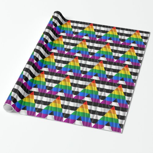 STRAIGHT ALLY FLAG WAVY DESIGN _png Wrapping Paper