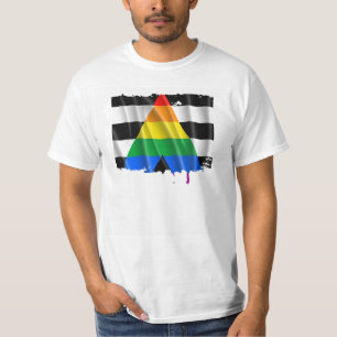 STRAIGHT ALLY FLAG WAVY DESIGN T-Shirt