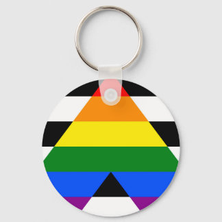 Straight Ally for Lgbtq+ community pride flag Keychain