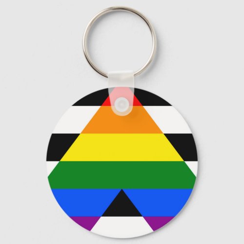 Straight Ally for Lgbtq community pride flag Keychain