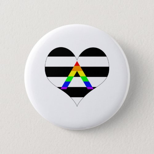 Straight Ally Heart  Button