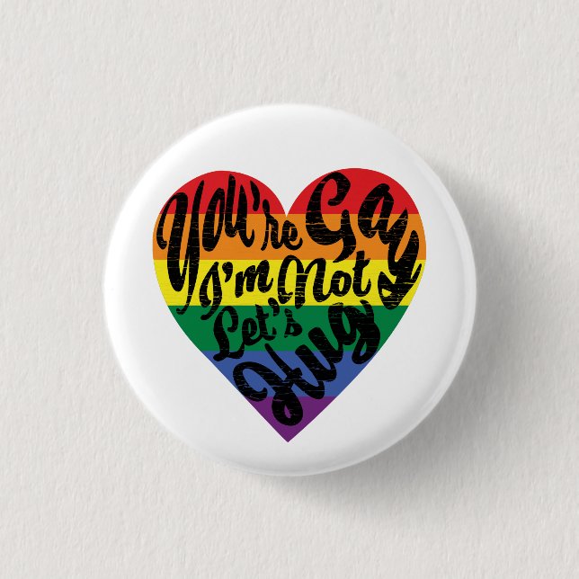 Straight Ally Hug Button (Front)